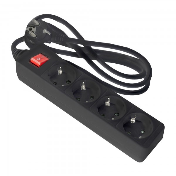 Base onlex negra 4tomas cable/int.1,5mt