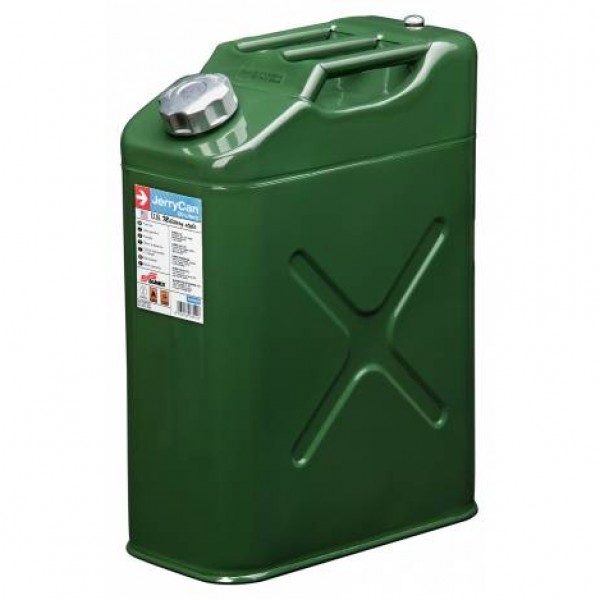 Jerry can 20l en acero galvanizado. verde. bidón de alta calidad. estilo militar.