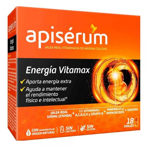 Apiserum Energía Vitamax 18 Viales Bebibles