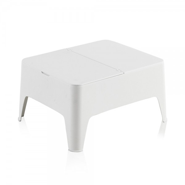Mesa auxiliar alaska color blanco para exterior 58 x 48 x 30 cm