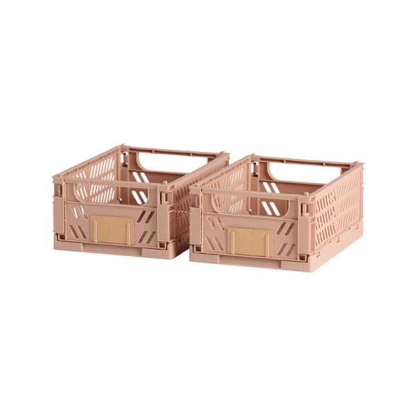 Caja almacenaje plegable arena 17 x 12,5 x 7 cm set 2 piezas (pack 2 unidades)