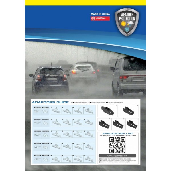 Escobilla Limpiaparabrisas Modelo Aquan61 Ultra Flex Series 24" 61 cm 1 Unidad con 8 Adaptadores