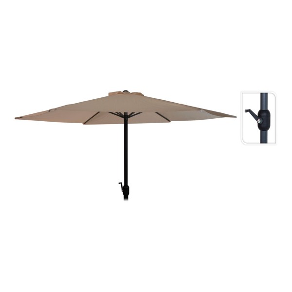 Parasol ø300 cm altura maxima 248 cm color: taupe