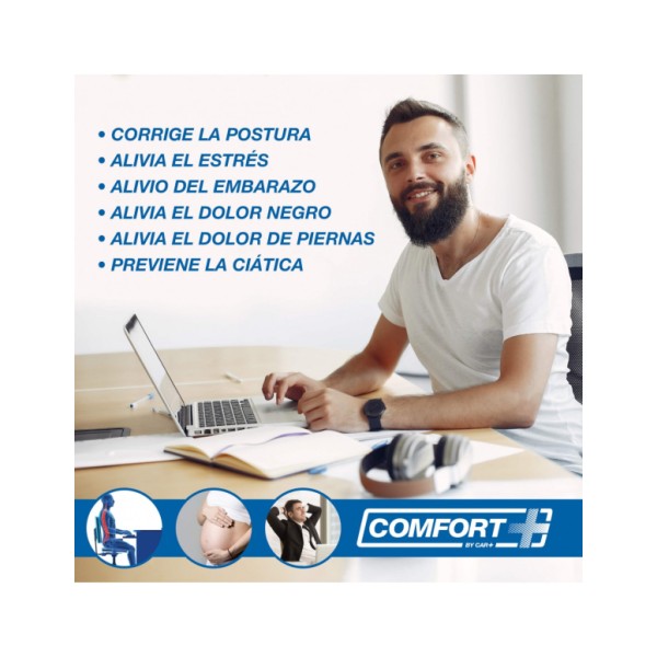 Cojín Viscoelastico de Asiento Ortopédico de 42cm x 40 cm, con Espuma de Memoria para Alivio del Dolor de Cóccix